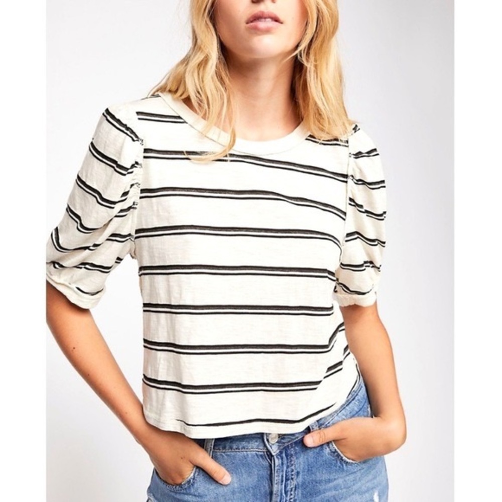 We the Free Molly Striped Cropped Inside Out Tee